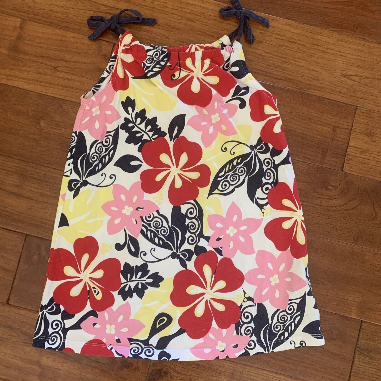Hanna Andersson Sundress Size 5t Floral Butterfly Pillowcase (110) Girl 5 Cotton